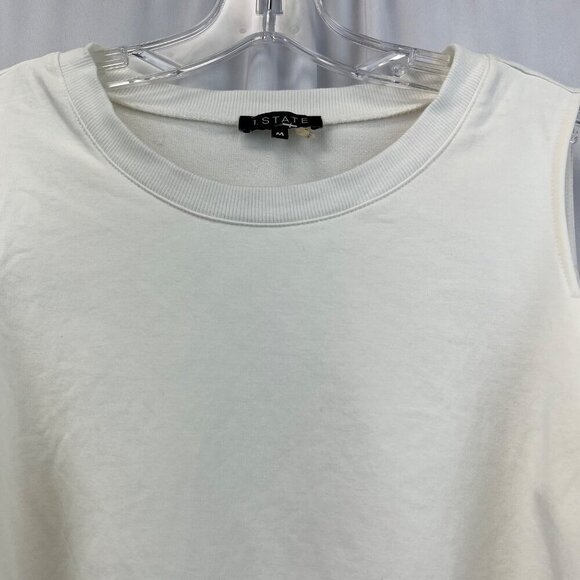 1. State Women’s Cold Shoulder Off White Sweatshirt Size Medium Long Sleeve - Picture 3 of 9